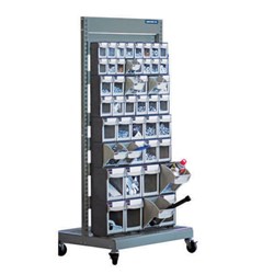 MOBILE FLIP OUT BINS DISPLAY STAND (COMPLETE)