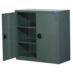 TRADEMASTER LOCKABLE METAL CABINET - 2 REMOVABLE SHELVES
