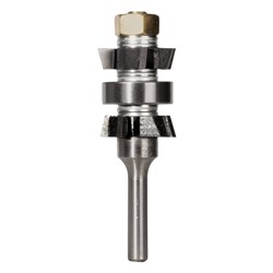 DOUBLE FLUSH AND BEVEL TRIMMING BIT - CARBIDE TIPPED 6.35mm X 76mm