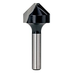 90° VEE GROOVE BIT WITH FLAT - CARBIDE TIPPED 18mm X 3mm X 7.5mm X 45mm