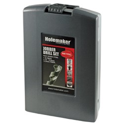 HOLEMAKER JOBBER DRILL SET IN ABS CASE - 118 DEGREE SPLIT POINT - 19 PIECE, 1.0 - 10.0MM X 0.5MM