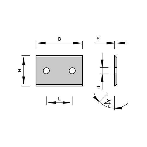 LEUCO BLANKS HW - CENTRAL BORE, GROUND ON BOTH SIDES 60X25X2.0N