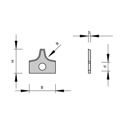 LEUCO RADIUS PROFILE KNIVES HW WITH 2 CUTTING RADII 24X22X2.0N R=Ã?8.0