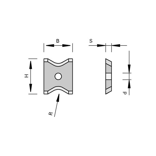LEUCO RADIUS PROFILE KNIVES HW WITH 2 CUTTING RADII - IMA 13X16X2.0N R=Ã?2.0