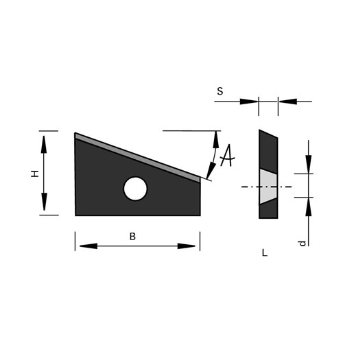 LEUCO SCRAPER KNIVES HW WITH 1 CUTTING EDGE AND CHAMFER 55X25X3.0 RR