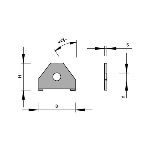 LEUCO SCRAPER KNIVES HW WITH 2 CUTTING EDGES AND CHAMFER (GLUE JOINT) - WORKING CENTERS