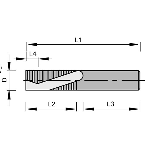 LEUCO ROUGHING CUTTERS VHW - POSITIVE/NEGATIVE SPIRAL WITH SHEAR ANGLE Ã?20X55XÃ?20 Z=2+2