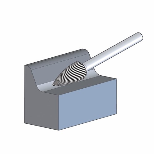 Miniature Burrs SPG 3mm Shank - Pointed Tree - Tungsten Carbide