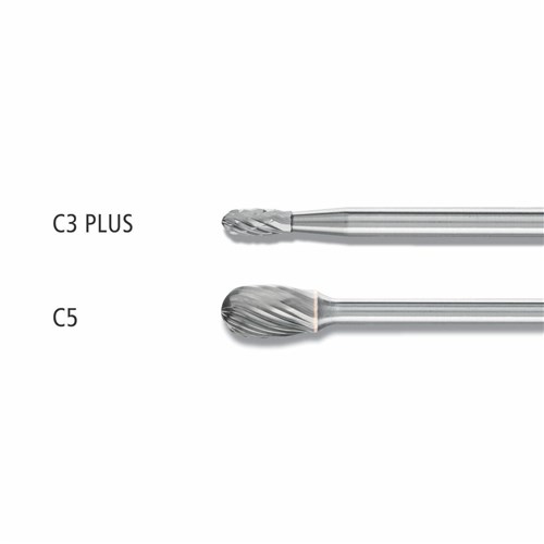 Miniature Burrs TRE 3mm Shank - Oval Shape - Tungsten Carbide