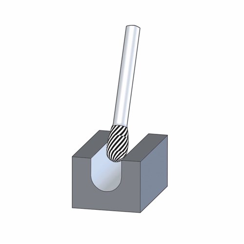 Miniature Burrs TRE 3mm Shank - Oval Shape - Tungsten Carbide