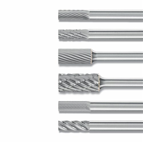 Cylindrical Burrs ZYA 6mm Shank - Tungsten Carbide