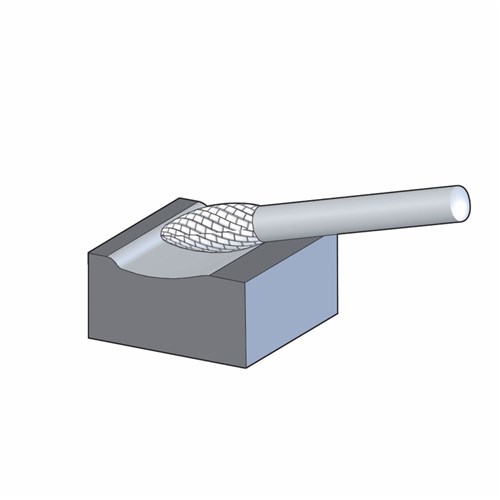 Flame Shape Burrs B 6mm Shank - Tungsten Carbide