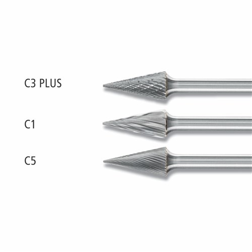 Conical Pointed Burrs SKM 6mm Shank - Tungsten Carbide