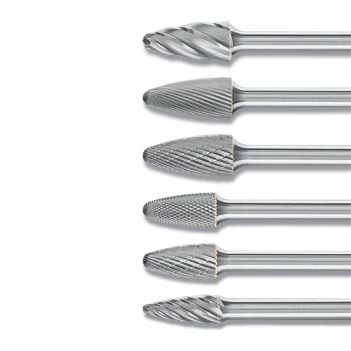Tree Radius End Burrs RBF 6mm Shank - Tungsten Carbide