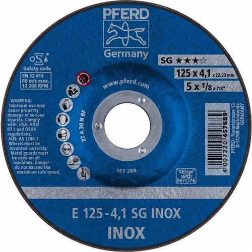 PFERD Grinding Wheels Premium - Depressed Centre - INOX