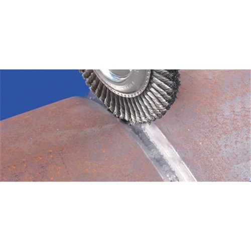 Pipeliner Wheel Brushes with Arbor / Threaded Hole  RBG - Twist Knot STEEL Wire
