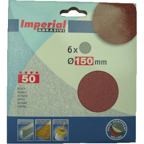 Mini Pack of 6 Discs - Aluminium Oxide 150mm No Hole - Various Grits
