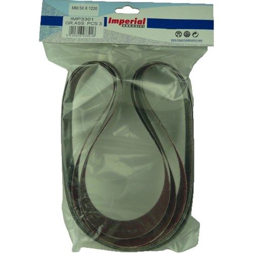 Mini Pack of 3 Linishing Belts - Aluminium Oxide 50 x 1220mm  IMX    80 Grit