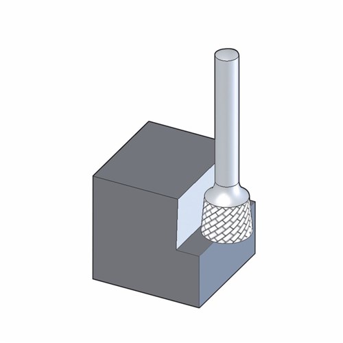 Miniature Burrs WKNS 3mm Shank - Inverted Cone - Tungsten Carbide