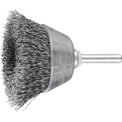 Shaft Mounted Cup Brush - Crimped STEEL Wire - 6mm Shaft Mini Pack  TBU 5010/6 ST 0.30