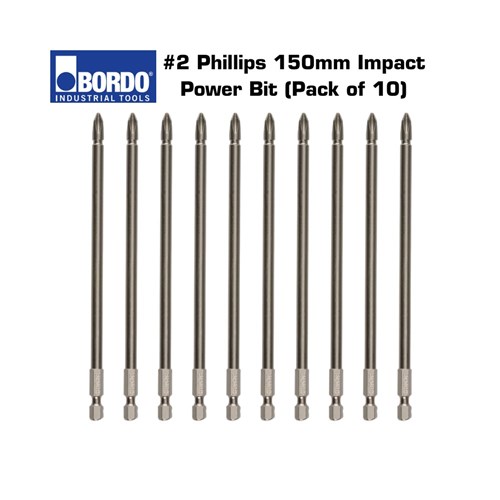 BORDO #2 X 150mm  PHILLIPS IMPACT BIT (PACK OF 10)