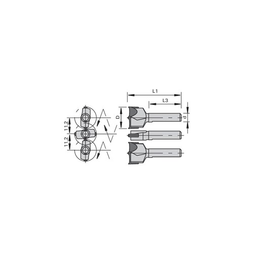 LEUCO BOHRER HW FÃ?R LAMELLO CABINEOÂ® VERBINDER CABINEO ZYL.KOPFBO.-SET B*15X37 S6 Z2+