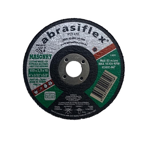 Abrasiflex CO300 Masonry Cutting Wheels 100 x 2.5 x 16 C30T