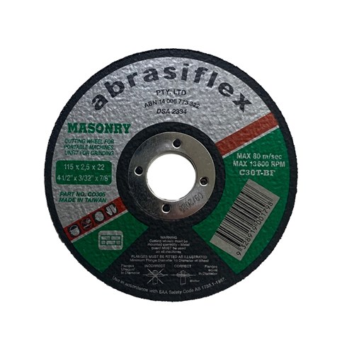 Abrasiflex CO305 Masonry Cutting Wheels 115 x 2.5 x 22 C30T