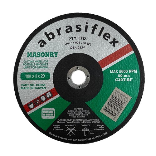 Abrasiflex CO355 Masonry Cutting Wheels 180 x 3 x 20 C30T