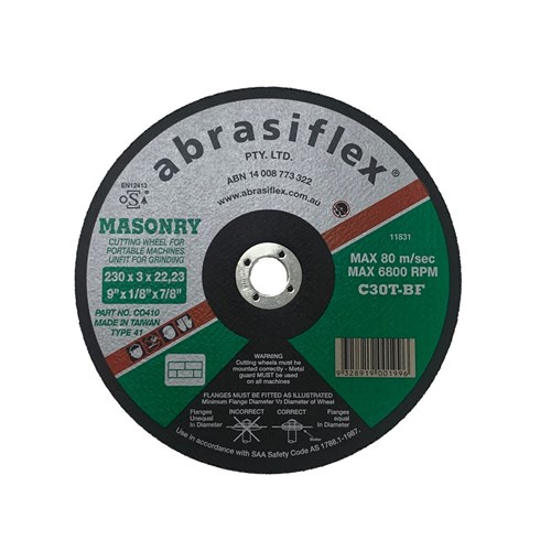 Abrasiflex CO410 Masonry Cutting Wheels 230 x 3 x 22 C30T