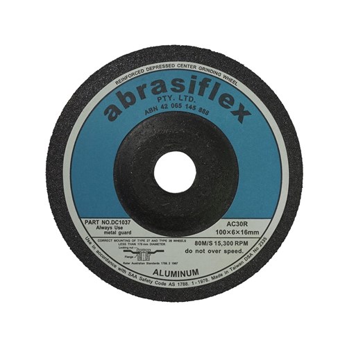 Abrasiflex DC1037 Depressed Centre Aluminium Grinding Wheels 100 x 6 x 16 AC30R