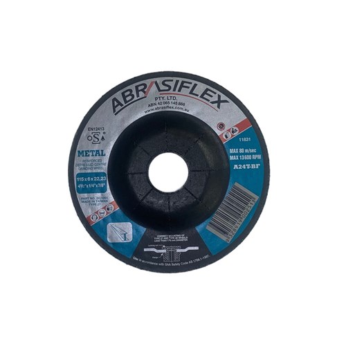 Abrasiflex DC1055 Depressed Centre Metal Grinding Wheels 115 x 6 x 22 A24T