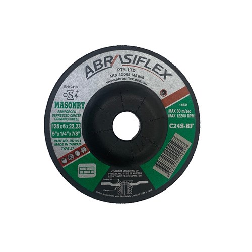 Abrasiflex DC1071 Depressed Centre Masonry Grinding Wheels 125 x 6 x 22 C24S