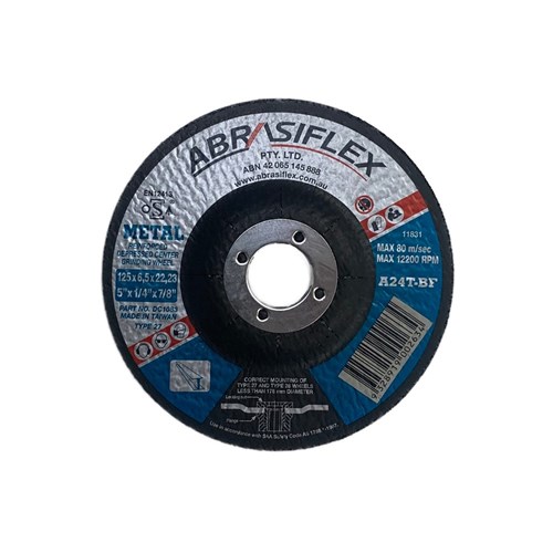 Abrasiflex DC1083 Depressed Centre Metal Grinding Wheels 125 x 6.5 x 22 A24T