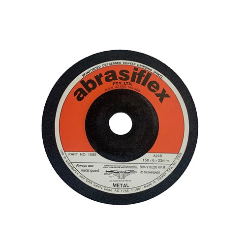 Abrasiflex DC1085 Depressed Centre Metal Grinding Wheels 150 x 6 x 22 A24S