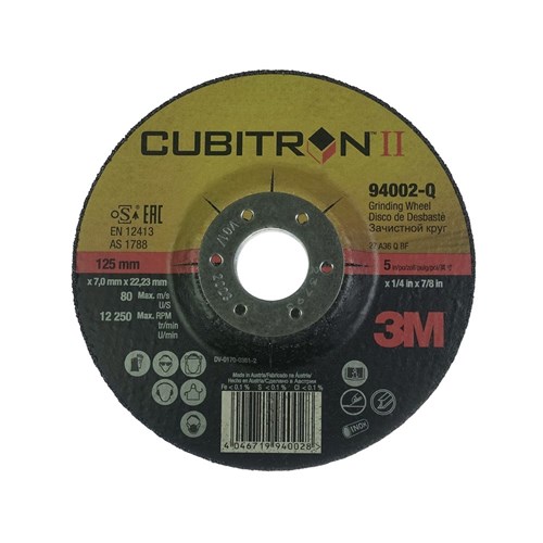 3M DC1086 Cubitron II Depressed Centre Metal Grinding Wheels - Iron Free 125 x 6 x 22 A36P I/F
