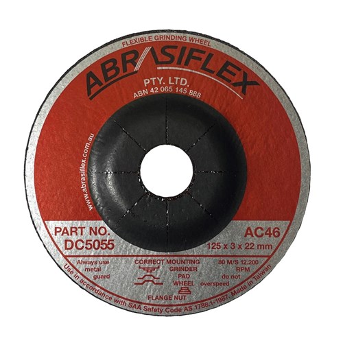 Abrasiflex DC5055 Depressed Centre Flexible Grinding Wheels 125 x 3 x 22 AC46
