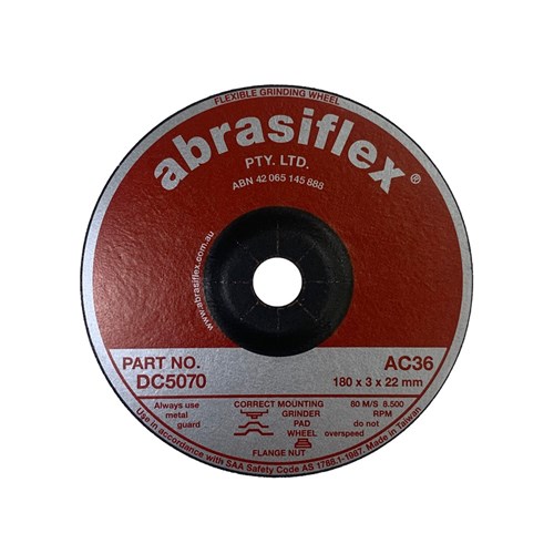 Abrasiflex DC5070 Depressed Centre Flexible Grinding Wheels 180 x 3 x 22 AC36