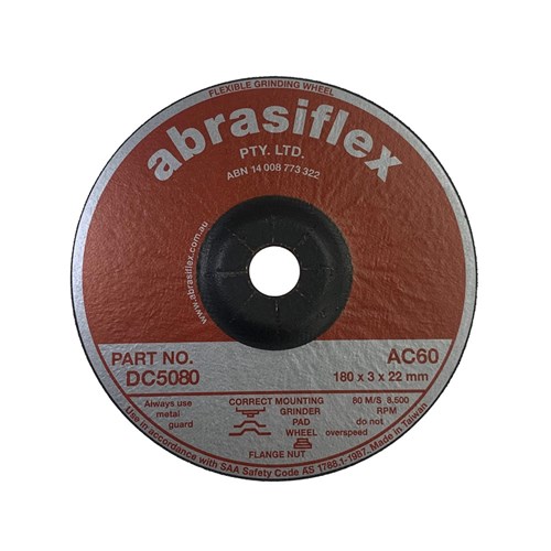 Abrasiflex DC5080 Depressed Centre Flexible Grinding Wheels 180 x 3 x 22 AC60