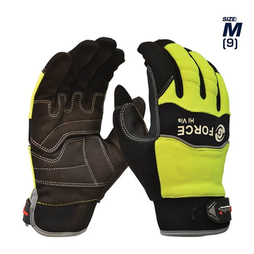 G-FORCE HIVIS MECHANICS GLOVE, FULL FINGER - MEDIUM