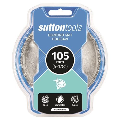SUTTON HOLESAW H115 DIAMOND GRIT SEGMENTED 105MM