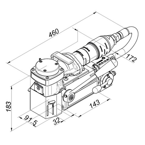 HOLEMAKER AIR 35. PNEUMATIC MAGNETIC BASE ANGLE DRILL. CAP: 35MM DIA X 25MM