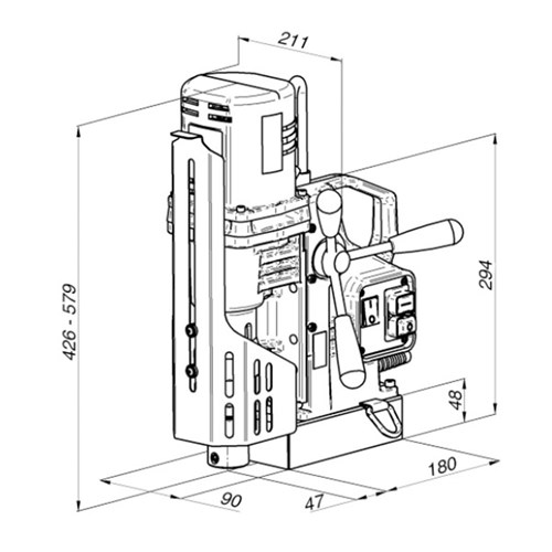 HOLEMAKER PRO50 MAGNETIC BASE DRILL. 240V. 2MT. CAP: 52MM DIA X 75MM