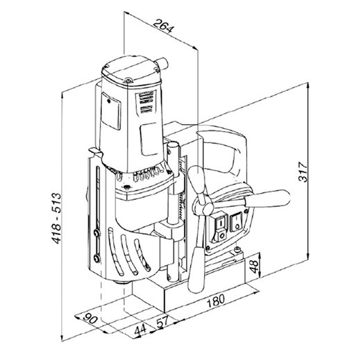HOLEMAKER HMPRO65 PRO 65 MAGNETIC BASE DRILL 240V CAP 65MM DIA X 75MM