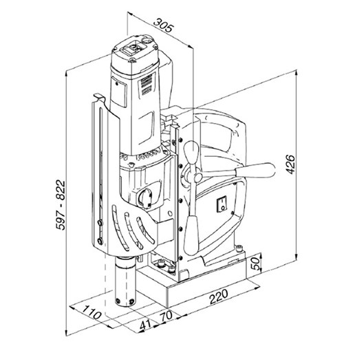 HOLEMAKER SPECIAL 110 MAGNETIC BASE DRILL. 240V. 3MT. CAP: 120MM DIA X 110MM DEPTH