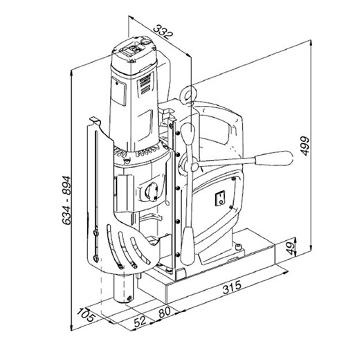 HOLEMAKER SPECIAL 140 MAGNETIC BASE DRILL. 240V. 4MT. CAP: 150M DIA X 110MM DEPTH