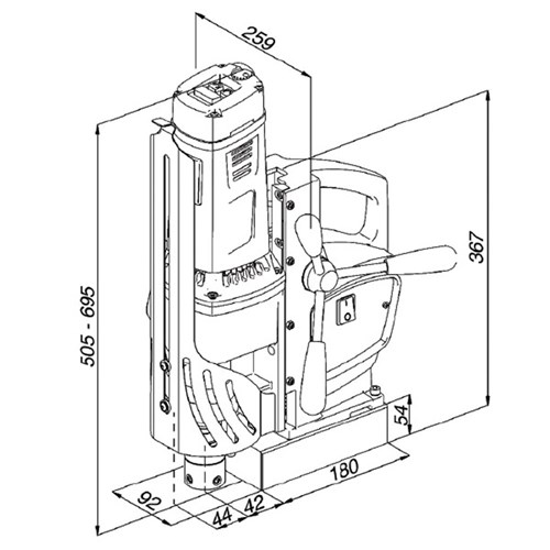 HOLEMAKER SPECIAL 80 MAGNETIC BASE DRILL. 240V. 3MT. CAP: 80MM DIA X 110MM DEPTH