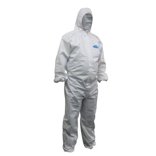 KOOLGUARD LAMINATED DISPOSABLE COVERALLS - WHITE - LARGE ARGE