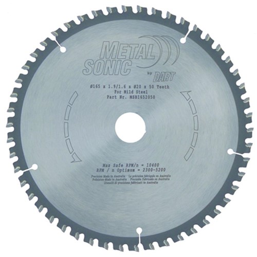 DART METALSONIC 160MM X 1.9MM X 1.6MM X 20MM Z=50 TCT ATB 3D METAL CUTTING SAW BLADE