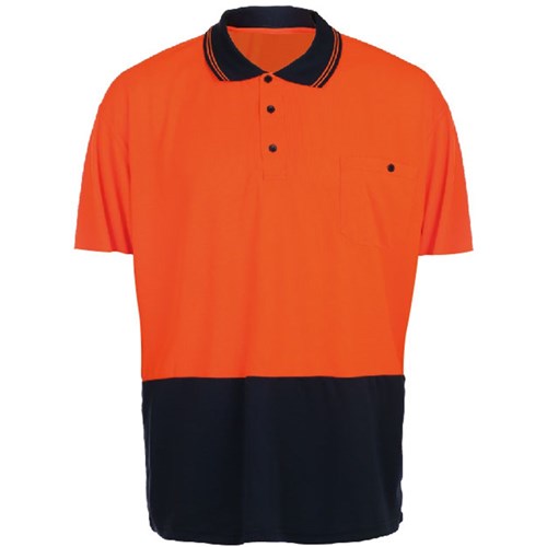 ORANGE / NAVY SHORT SLEEVE POLO